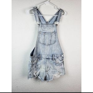 American Eagle jeans romper short overalls NWT